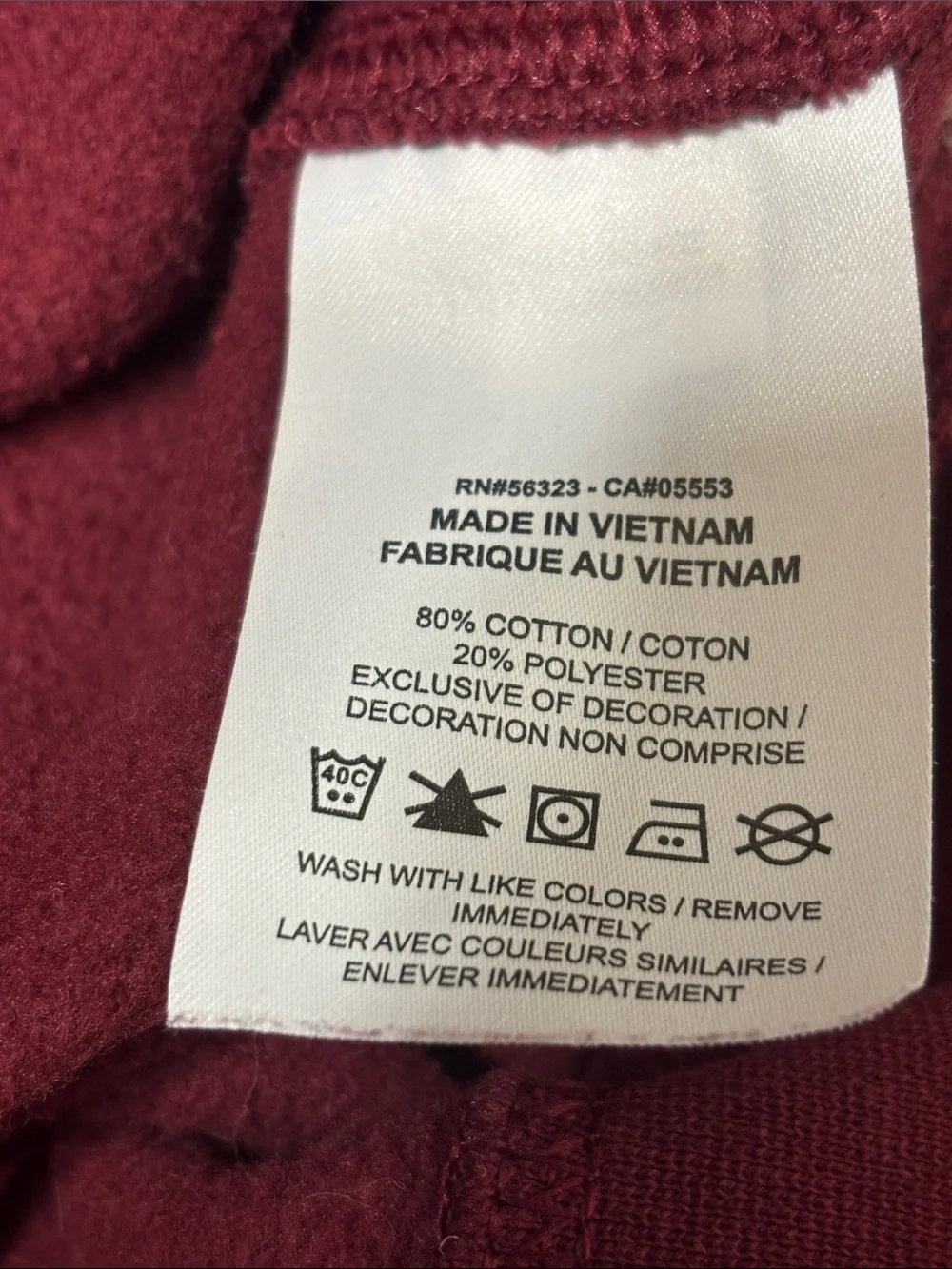 Nike Crewneck Sweatshirt in Burgundy with White Logo